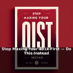 Stop Maxing Your 401k First — Do This Instead