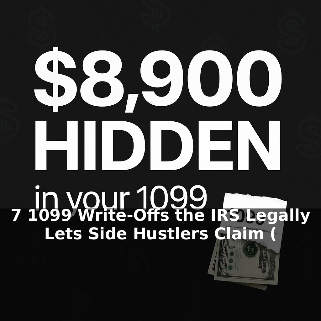 7 1099 Write-Offs the IRS Legally Lets Side Hustlers Claim (Avg: $8,900/Year)
