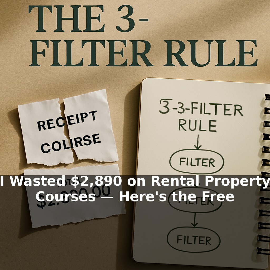 I Wasted $2,890 on Rental Property Courses — Here's the Free 3-Filter Rule That Actually Works
