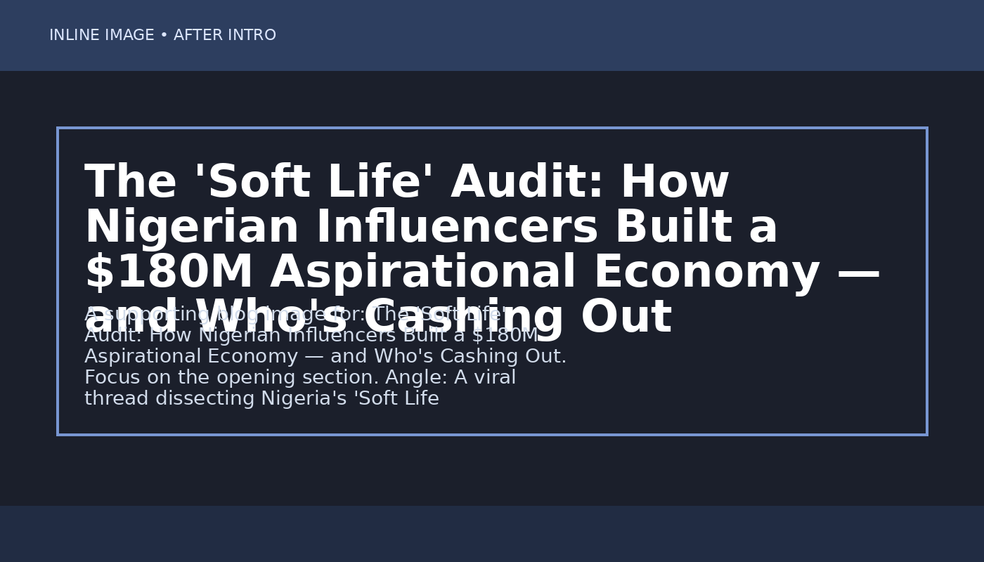 Illustration related to The 'Soft Life' Audit: How Nigerian Influencers Built a $180M Aspirational Economy — and Who's Cashing Out