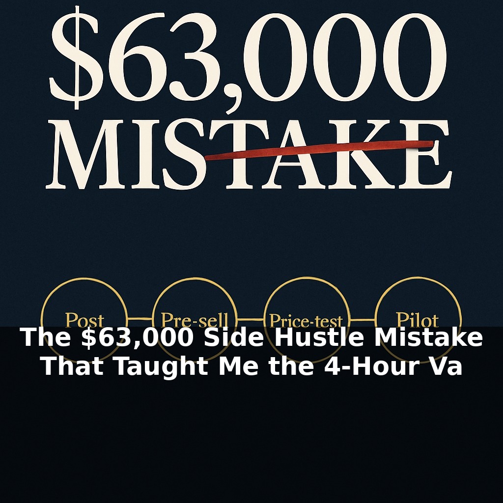 The $63,000 Side Hustle Mistake That Taught Me the 4-Hour Validation Rule