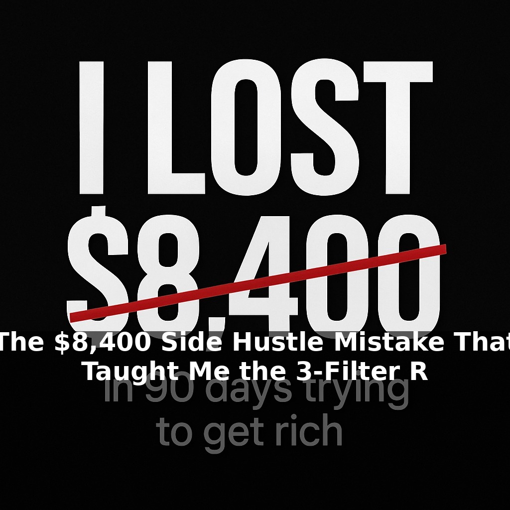The $8,400 Side Hustle Mistake That Taught Me the 3-Filter Rule