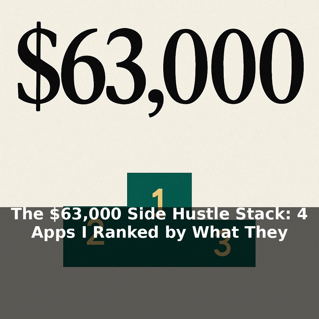 The $63,000 Side Hustle Stack: 4 Apps I Ranked by What They Actually Paid Me Last Year