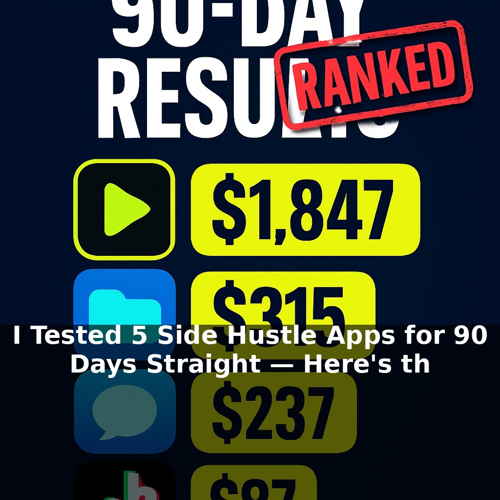 I Tested 5 Side Hustle Apps for 90 Days Straight — Here's the Exact Dollar Amount Each One Paid (No Fluff)