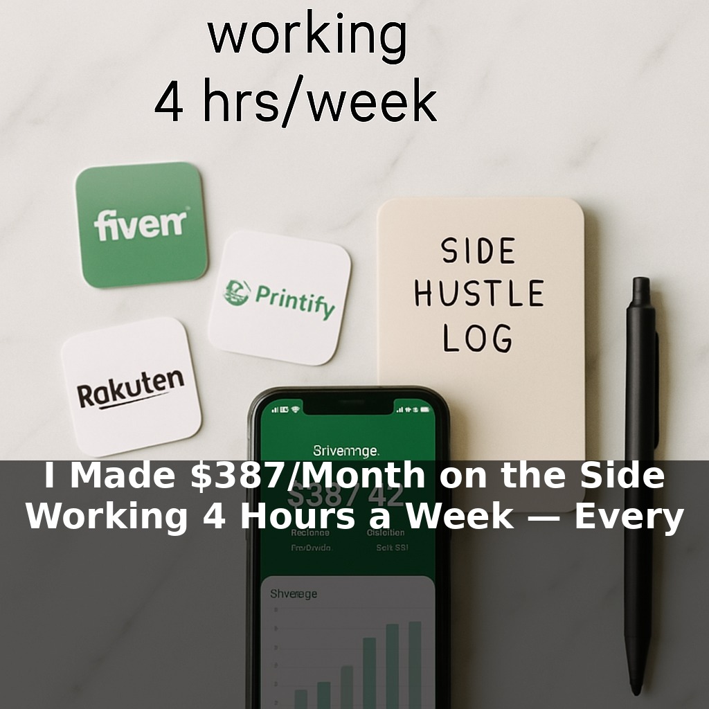 I Made $387/Month on the Side Working 4 Hours a Week — Every App, Every Number, No Fluff
