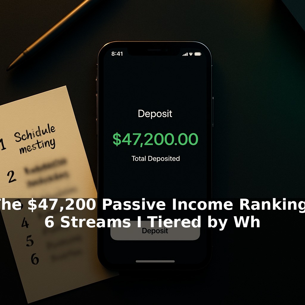 The $47,200 Passive Income Ranking: 6 Streams I Tiered by What They Actually Deposited Last Year (Worst to Best)