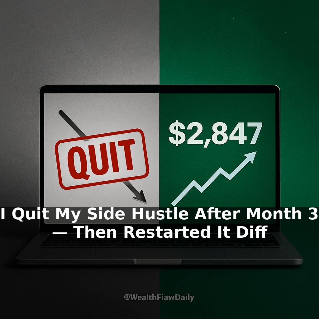 I Quit My Side Hustle After Month 3 — Then Restarted It Differently and Made $2,847 in Month 4. Here's the Exact Pivot That Worked.