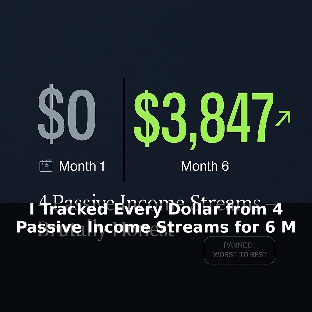 I Tracked Every Dollar from 4 Passive Income Streams for 6 Months — Here's the Brutally Honest Breakdown ($0 to $3,847/mo)