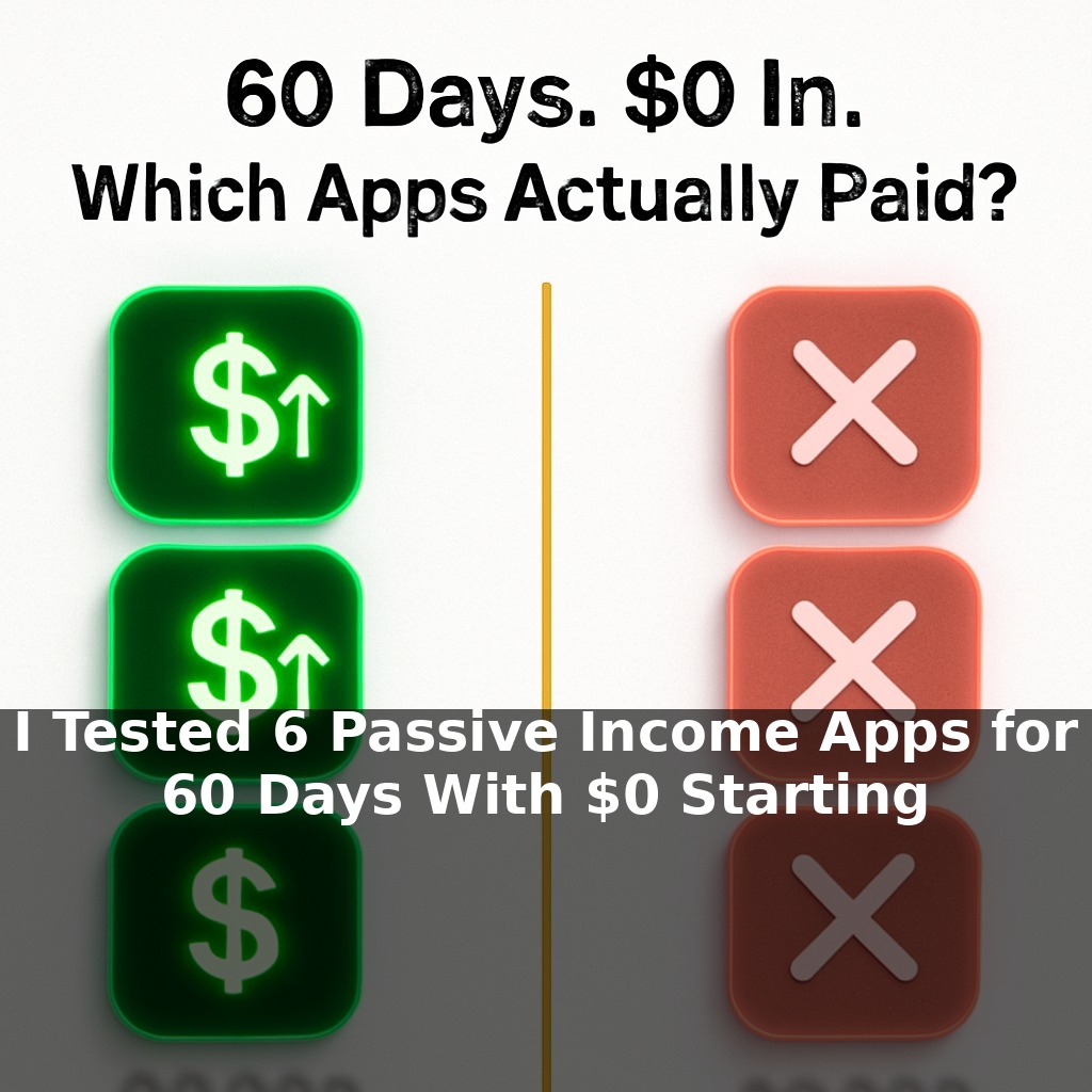 I Tested 6 Passive Income Apps for 60 Days With $0 Starting Budget — 3 Paid Me, 3 Wasted My Time (Exact Earnings Inside)