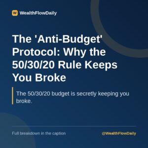 The 'Anti-Budget' Protocol: Why the 50/30/20 Rule Keeps You Broke