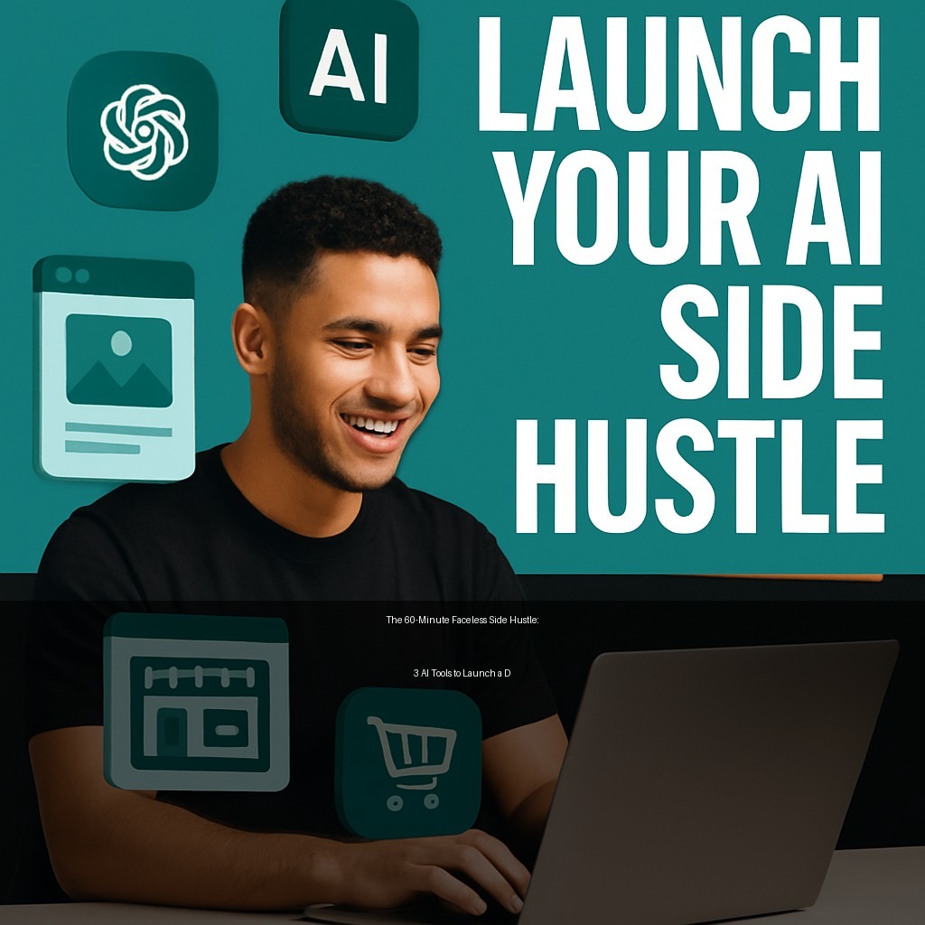 The 60-Minute Faceless Side Hustle: 3 AI Tools to Launch a Digital Product That Can Make $300-$1,000/Month